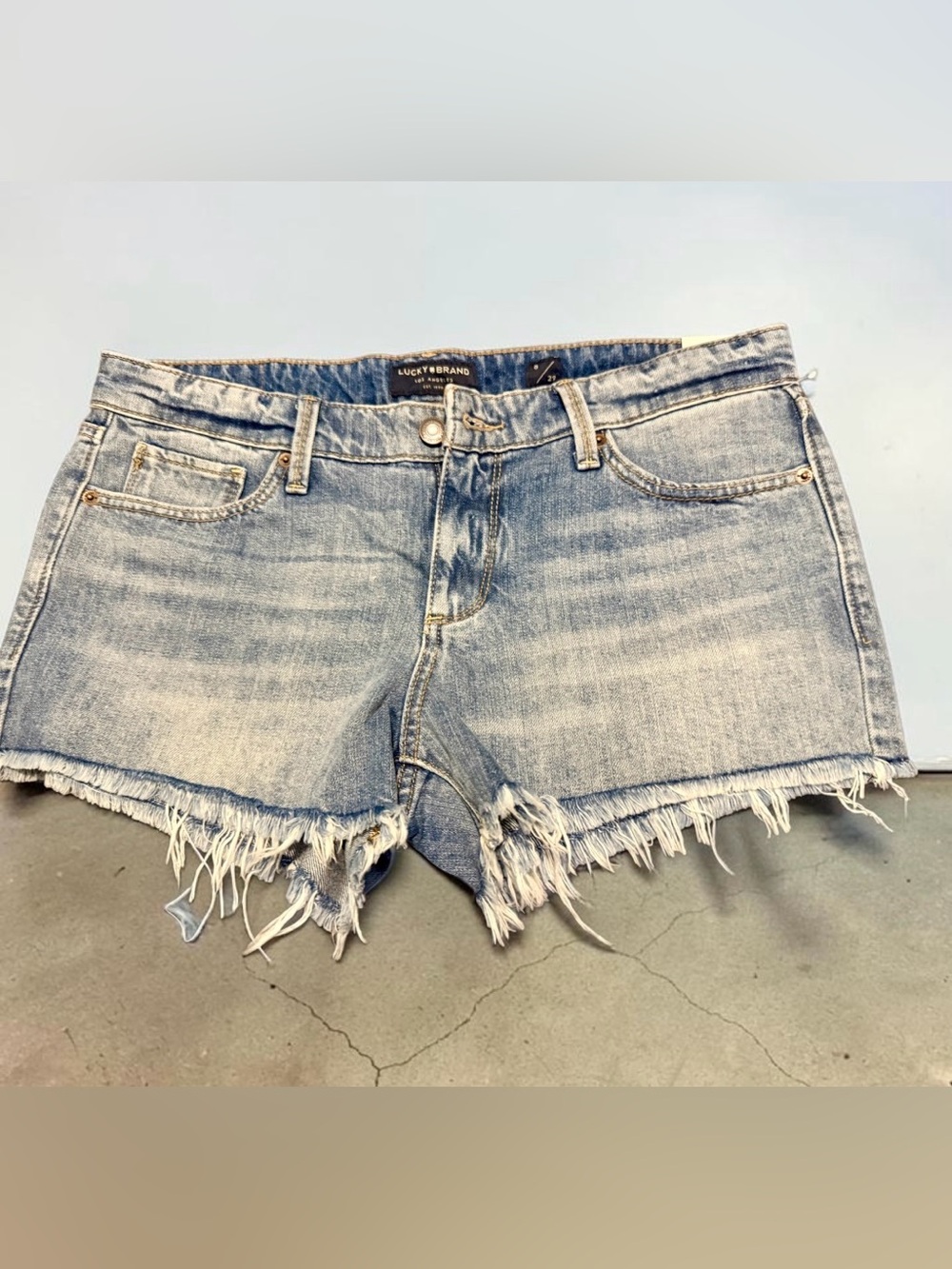 Lucky Brand Light Blue Frayed Denim Shorts